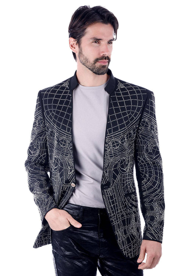 Men's Studded Lapel Blazer