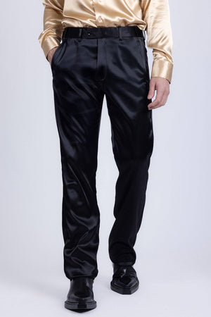 Men's Shiny Stretch Solid Color Dress Pants