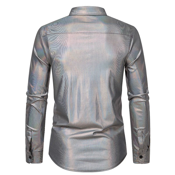 Holographic Mens Button Down