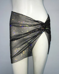 Rhinestone Mesh Skirt ONE SIZE