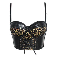 Leopard Laced Leather Bustier