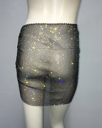 Rhinestone Mesh Skirt ONE SIZE