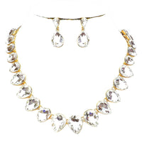 Pear Crystal Necklace Set