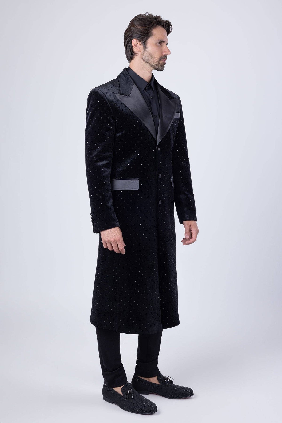 Men's Velvet Long Coat