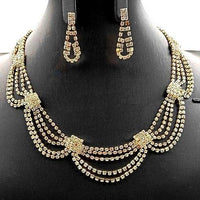 Drape Dress Rhinestone Necklace Set
