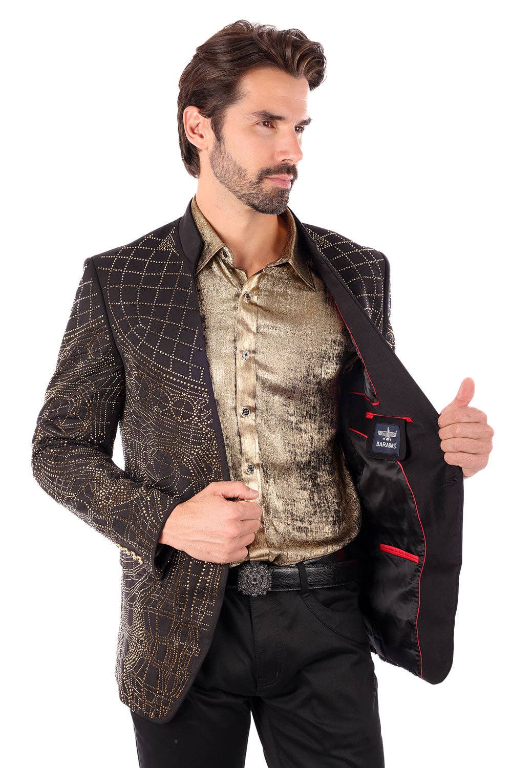 Men's Studded Lapel Blazer