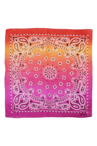 Paisley Vibrant Ombre Gradient Cotton Bandana