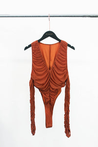 High leg cut mesh bodysuit