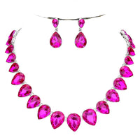 Pear Crystal Necklace Set