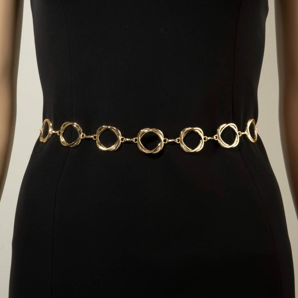 Organic Freeform Open Circle Link Chain Belt