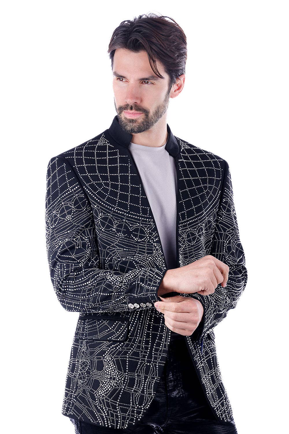 Men's Studded Lapel Blazer