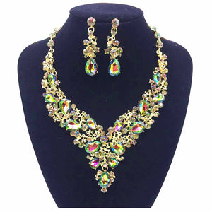 Vine Rhinestone Necklace Set