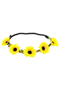Artificial Daisy Floral Crown Elastic Headband