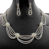 Drape Dress Rhinestone Necklace Set