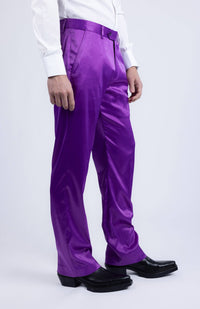 Men's Shiny Stretch Solid Color Dress Pants