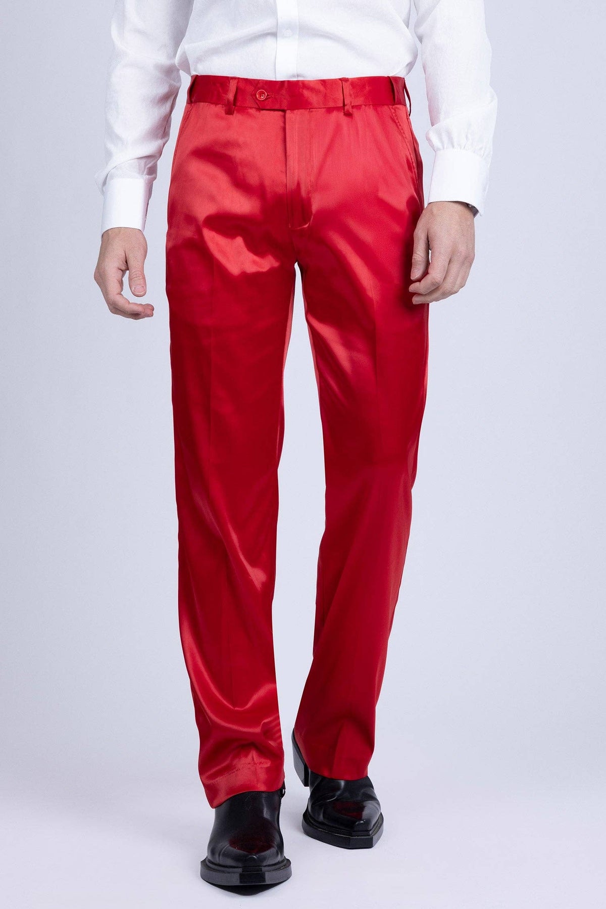Men's Shiny Stretch Solid Color Dress Pants