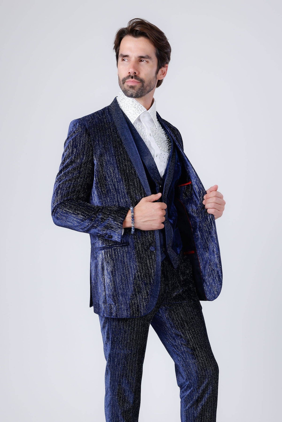 Men's Velvet Fabric Glitter Pant