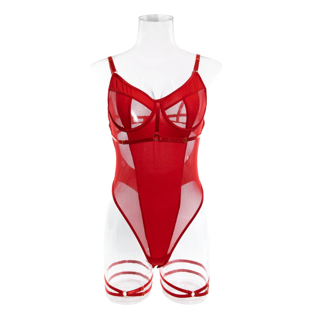 Backless Bodysuit with Garters