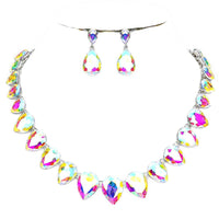 Pear Crystal Necklace Set