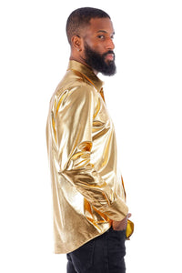 Men's Metallic Silver Shirt