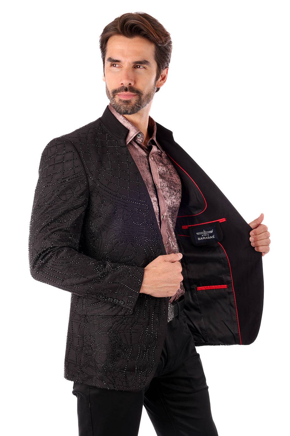 Men's Studded Lapel Blazer