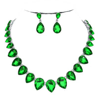 Pear Crystal Necklace Set