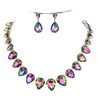 Pear Crystal Necklace Set
