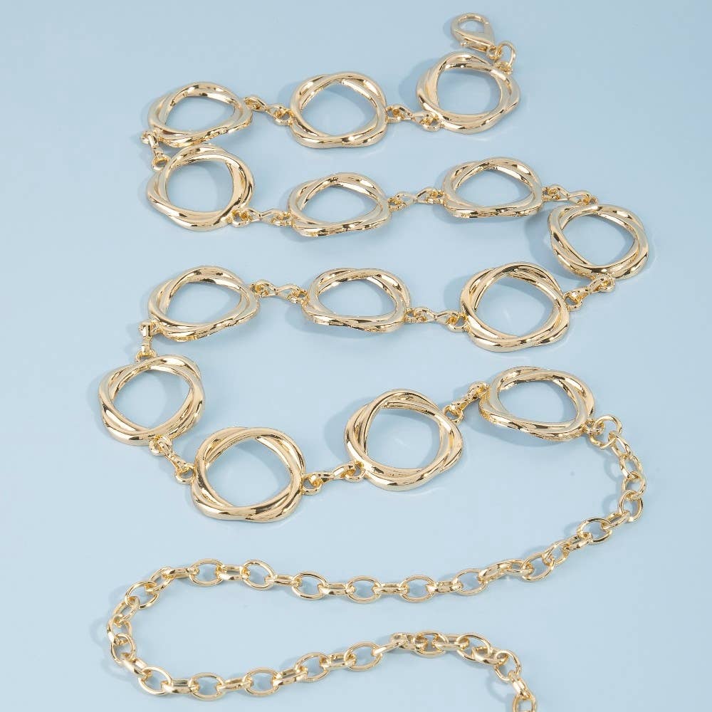 Organic Freeform Open Circle Link Chain Belt