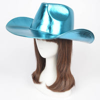 Metallic Faux Leather Cowboy Hat