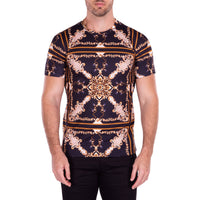 Men’s Black Abstract Pattern T-Shirt