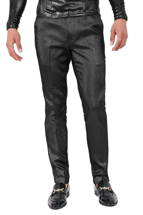 Men's Solid Color Shiny Textured Luxury Chino Pants