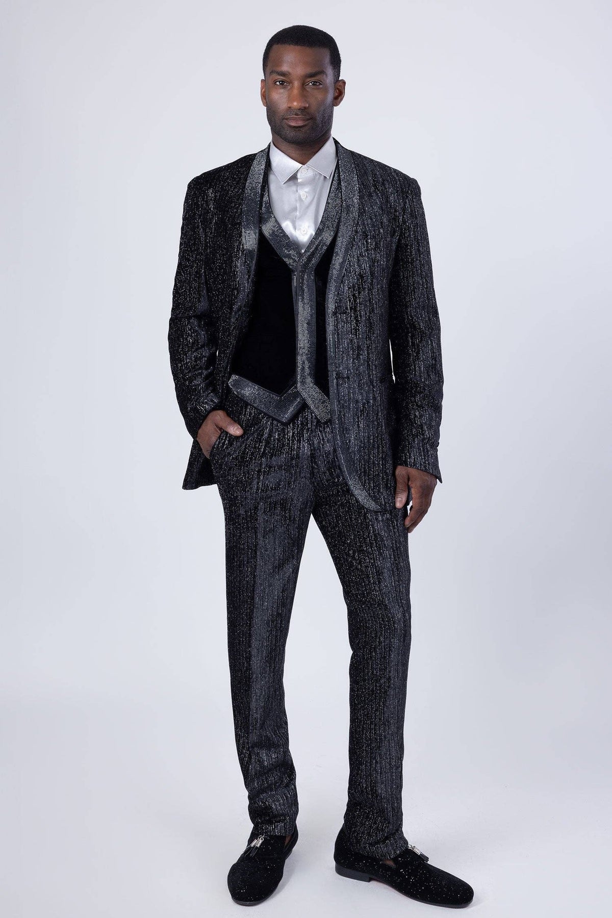 Men's Velvet Fabric Glitter Pant