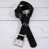 Ring Decor Studded Vegan Leather Belt