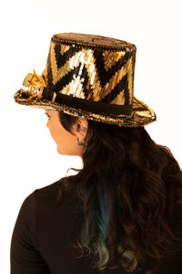 Men Gold Chevron Hat