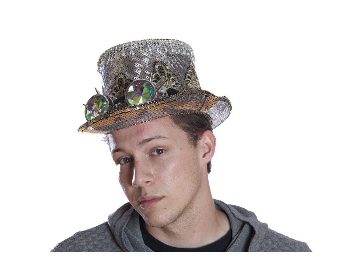 Silver Lace Top Hat