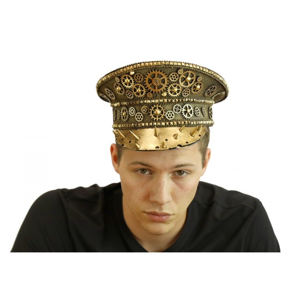 Gold Steampunk Captains Hat with Gears