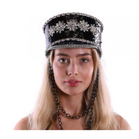 Black Sequin Drummer Hat