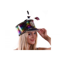 Rainbow Drummer Hat With Feathers