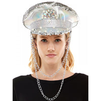 Feather Silver Sparkle Hat