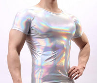 Holographic Silver Mens Tee MEDIUM