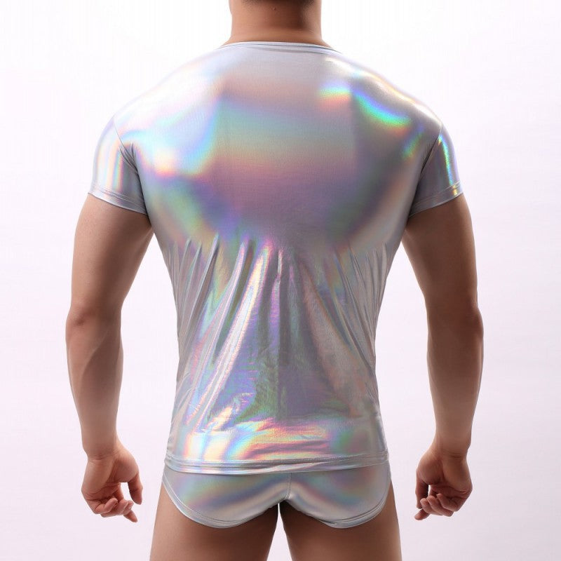 Holographic Silver Mens Tee MEDIUM