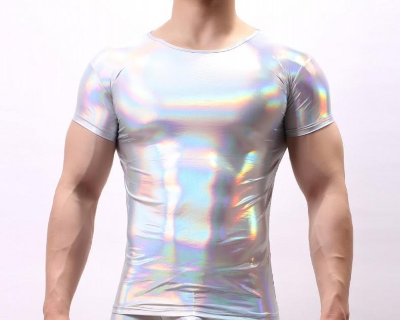 Holographic Silver Mens Tee MEDIUM